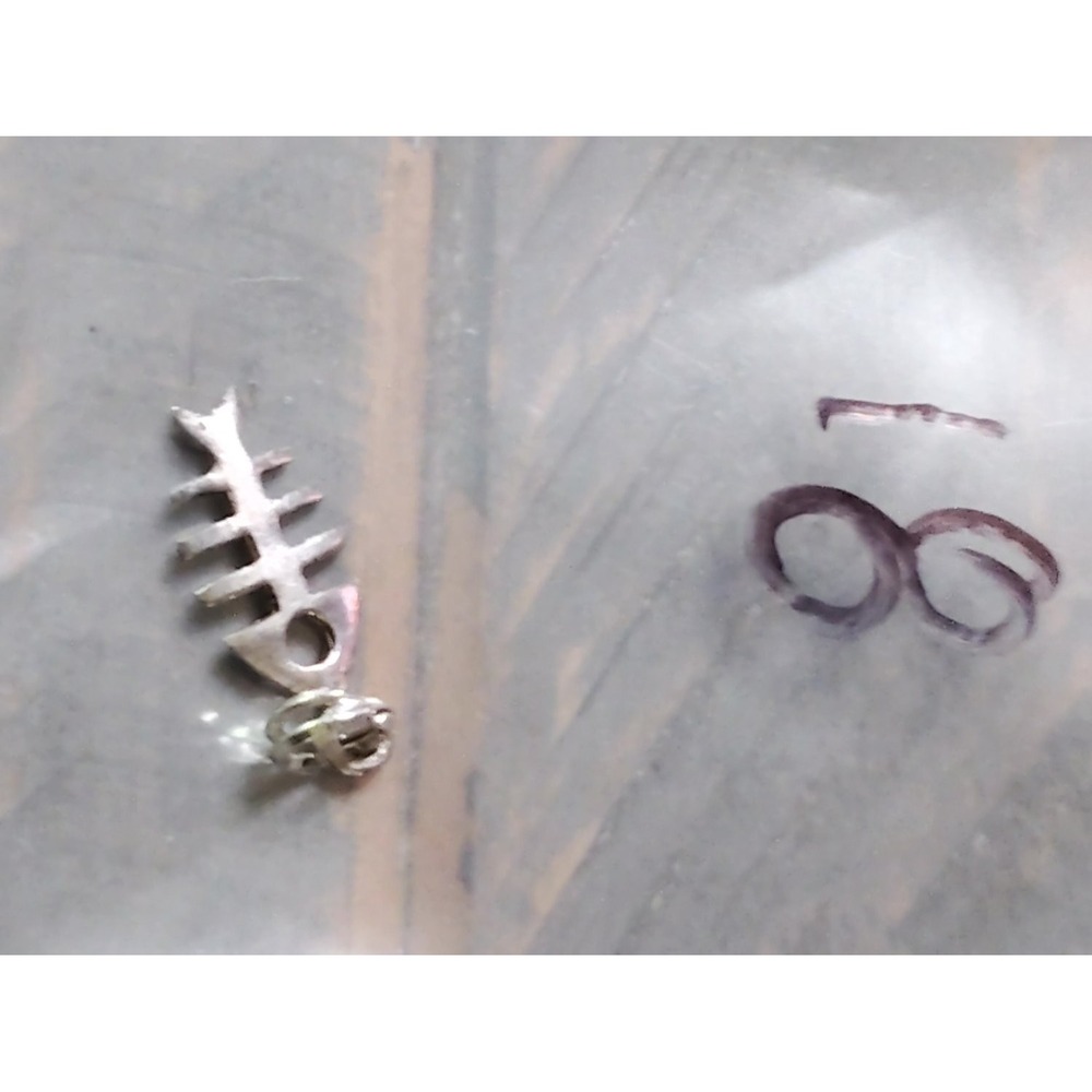 925 vintage Fish Bone Skeleton Charm Pendant for Necklace Bracelet